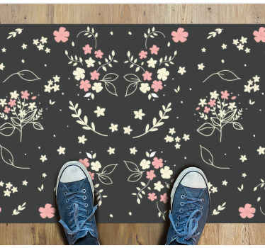 Floral Patterned Elegance flower vinyl rug - TenStickers