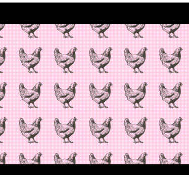 Horoz hayvan halısı ile pembe ve beyaz kareler - TenStickers