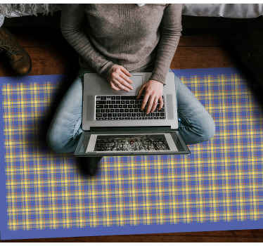 Yellow Plaid Pattern striped vinyl carpet - TenStickers