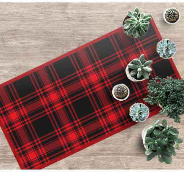 Menzies tartan black red kitchen floor tiles - TenStickers