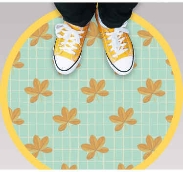 Rutet mønster med blomster vinyl teppe stue - Tenstickers