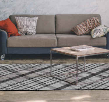 Alfombra vinílica rayas patrón de cuadros clásico - TenVinilo