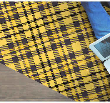 Ruudullinen keltainen painatus vinyylimatto - Tenstickers