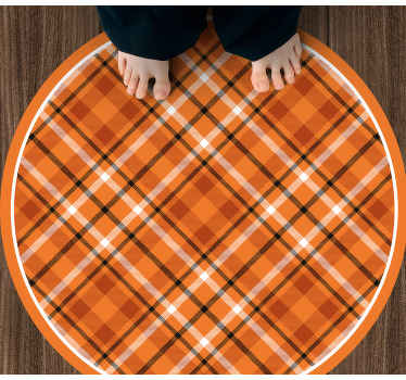 okrúhly vinylový koberec prívesok s kockovaným vzorom - Tenstickers