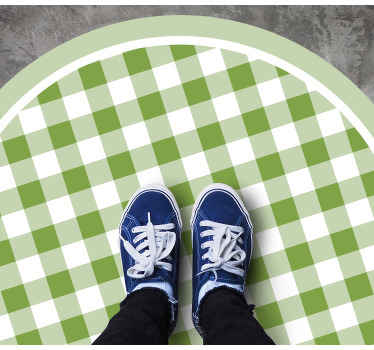 κυκλική κουβέρτα λευκού και πράσινου μοτίβου - TenStickers