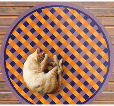 Alfombra vinílica rayas patrón de cuadros atrevido - TenVinilo