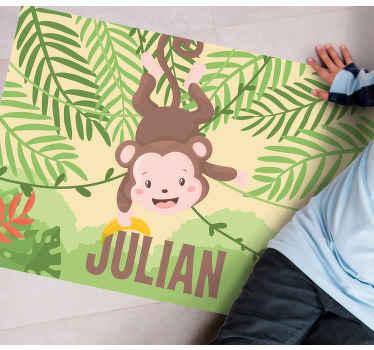 Játékos majom téma Vinil szőnyeg nevekkel - TenStickers