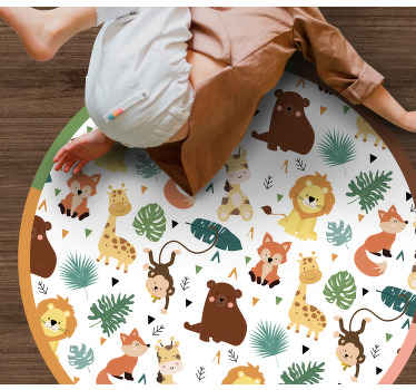 Farverige junglevenner vinyltæpper med dyr - TenStickers