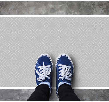 Light gray with white lines nordic vinyl rug - TenStickers