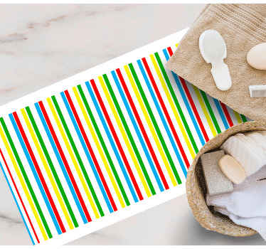 Farverigt lodret mønster stribede vinyl tæppe - TenStickers