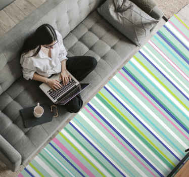 Alfombra vinílica rayas patrones elegantes multicolores - TenVinilo