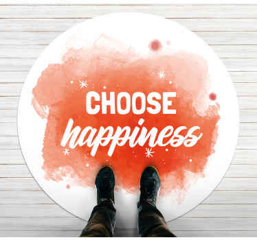 Alfombra vinílica frase elige la felicidad - TenVinilo