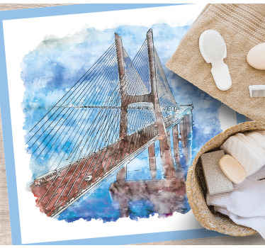 vinylový koberec do kúpelne umelecké dielo visutého mosta - Tenstickers