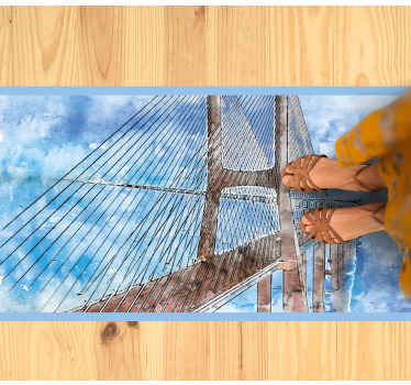 Bridge lissabon portugal rektangulært tæppe - TenStickers