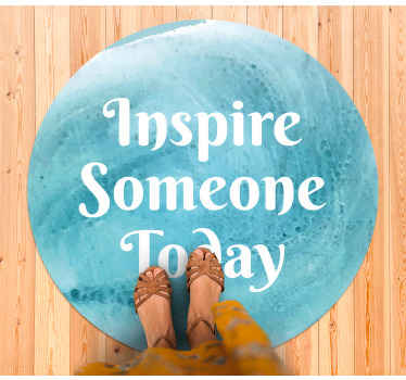 Inspirere nogen i dag akvarel cirkulært tæppe - TenStickers