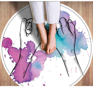 Hands Intertwined teenager vinyl rug - TenStickers