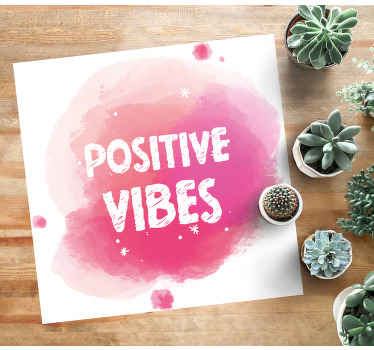 Tapis vinyle citation Ondes positives à l'aquarelle - TenStickers
