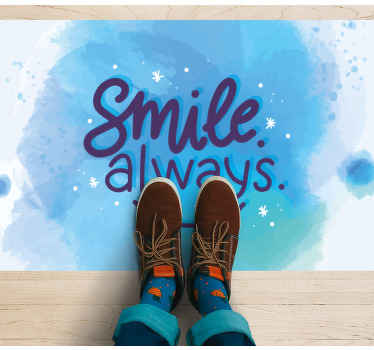 Alfombra vinílica frase sonríe siempre - TenVinilo