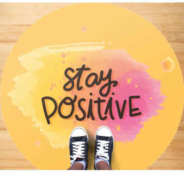 Alfombra vinílica frase mantener el optimismo - TenVinilo