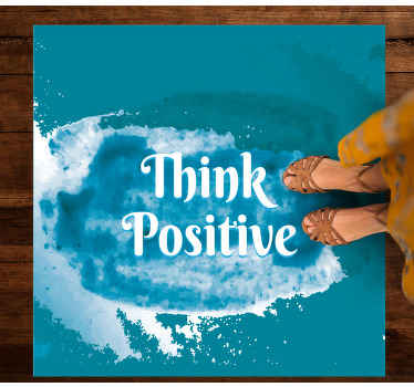 Vinylteppich quadratisch Denke positiv über aquarellflecken - TenStickers