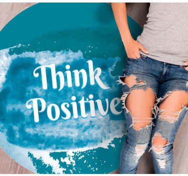 Alfombra vinílica frase piensa positivo ahora - TenVinilo