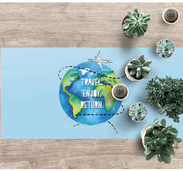 Alfombra de vinilo mapamundi viaje deleite volver - TenVinilo