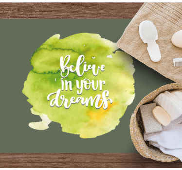 Watercolor with positive quote rectangular rug - TenStickers