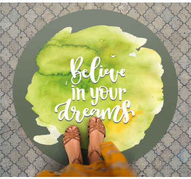 Alfombra vinílica con frase cree en los sueños - TenVinilo