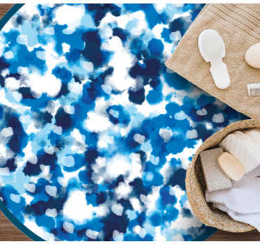 vinylový koberec do kúpelne dizajn modrých bodov - Tenstickers