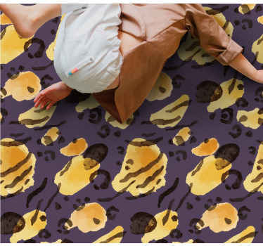 Aquarella tiger spots animal print vinyl rug - TenStickers
