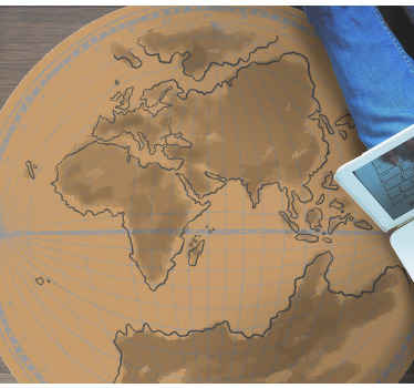 Brown and antique world map rug - TenStickers