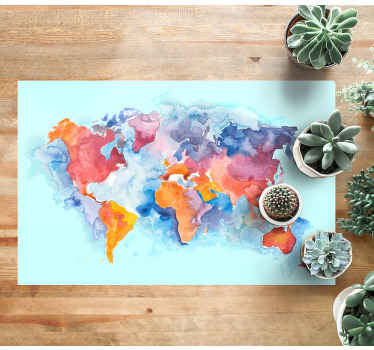 Colorful worldwide map vinilna preproga z zemljevidom sveta - TenStickers