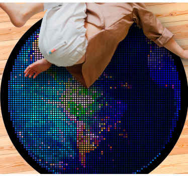 Dywan winylowy mapa świata kula ziemska disco - TenStickers