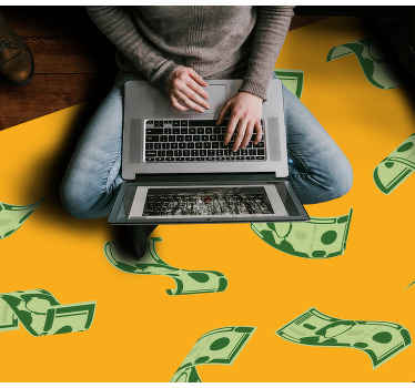 Alfombra vinílica moderna patrón de flujo de dinero - TenVinilo