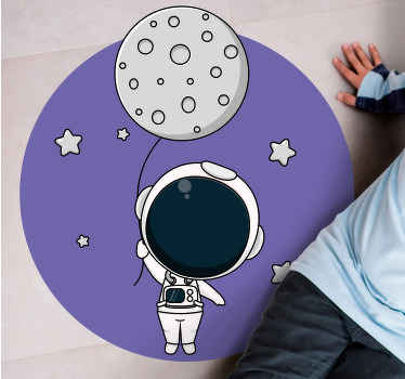 Astronaut med ballon vinyl tæppe - TenStickers