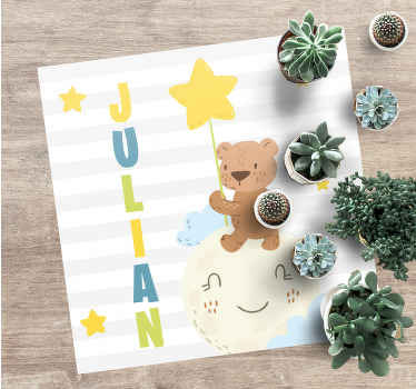 Medved z zvezdo Vinilna preproga z imeni - TenStickers