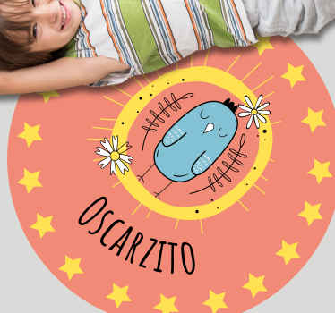 Coruja azul nórdica com tapete personalizado estrelas - TenStickers