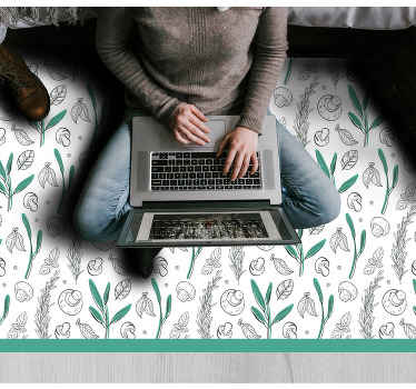 Cogumelos e folhas de piso de cozinha - TenStickers