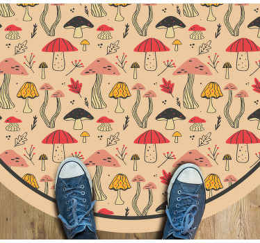 πολύχρωμα κομψά μανιτάρια πλακάκια δαπέδου κουζίνας - TenStickers