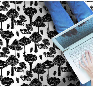 Stiliseret svampemønster natur vinyl tæppe - TenStickers