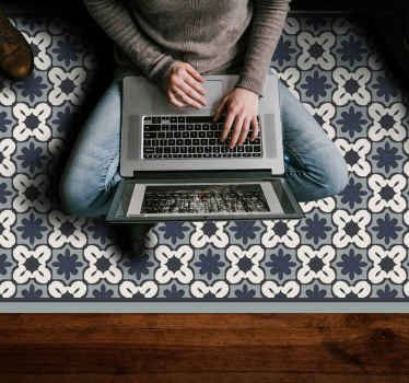 Alfombra vinílica mosaico arreglo clásico gris - TenVinilo