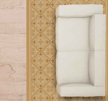 Alfombra vinílica salón motivo geométrico de azulejos - TenVinilo