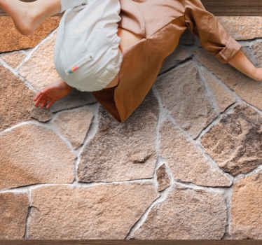 Alfombra vinílica imitación piedra efecto realista terroso - TenVinilo