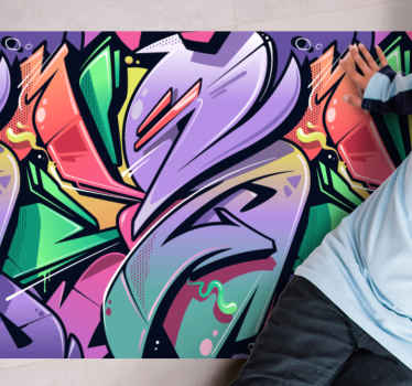 Farverige graffiti street art tekstur tæppe - TenStickers