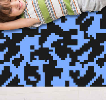 Plavi i crni tepih maskirne teksture - TenStickers