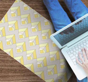 Tapete vinílico geométricas padrão amarelo e cinza - TenStickers