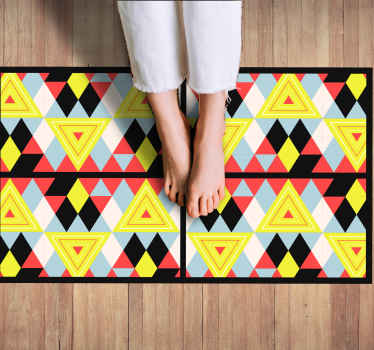 Levende trekanter geometriske vinyl tæppe - TenStickers