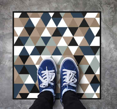 Blå og sort bestilte geometriske tæpper på romber - TenStickers