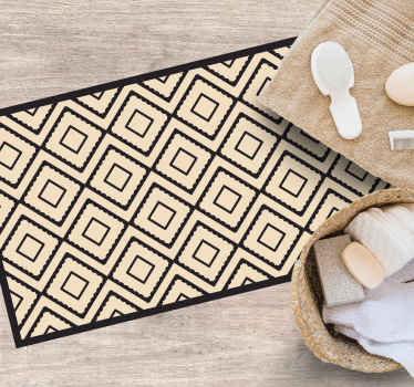 Gray and beige rhombuses pattern geometric rug - TenStickers