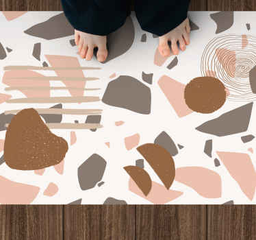 Abstract terrazzo shapes vinyl rug - TenStickers